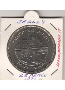 JERSEY 1977 25 Pence Nickel Giubileo della Regina  KM# 44